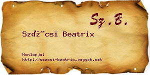 Szécsi Beatrix névjegykártya