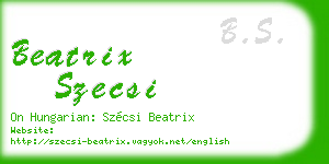 beatrix szecsi business card