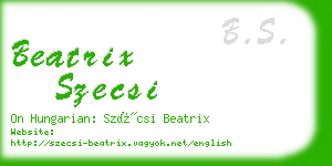 beatrix szecsi business card